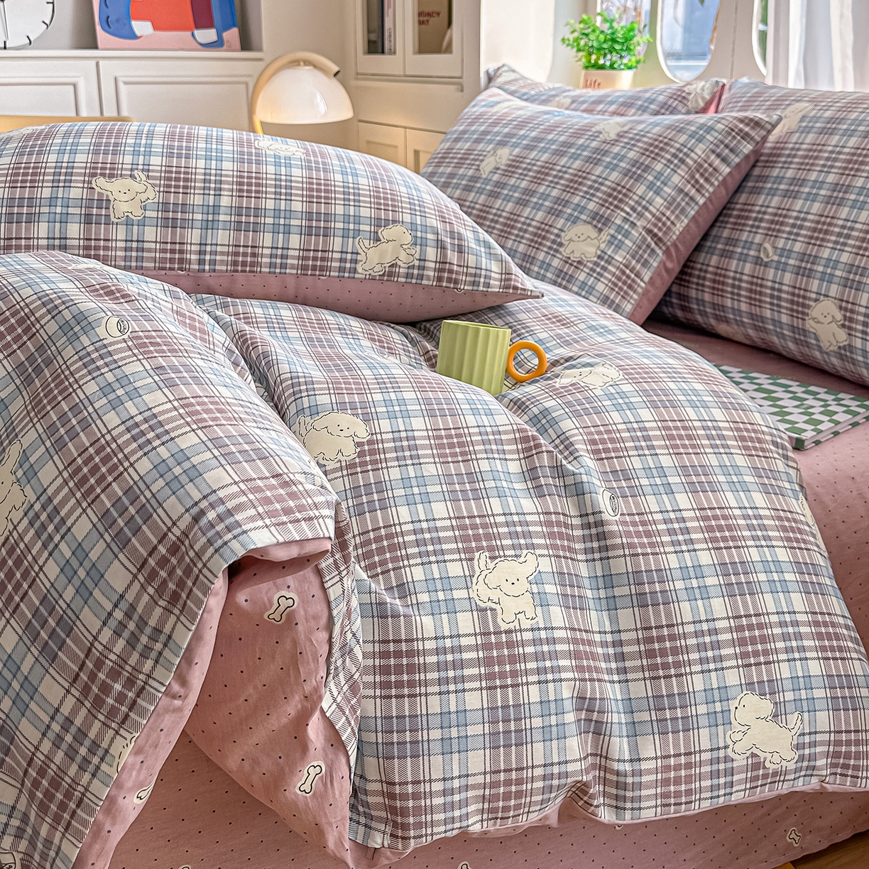 颜选 2026新款全棉印花单被套 英伦狗