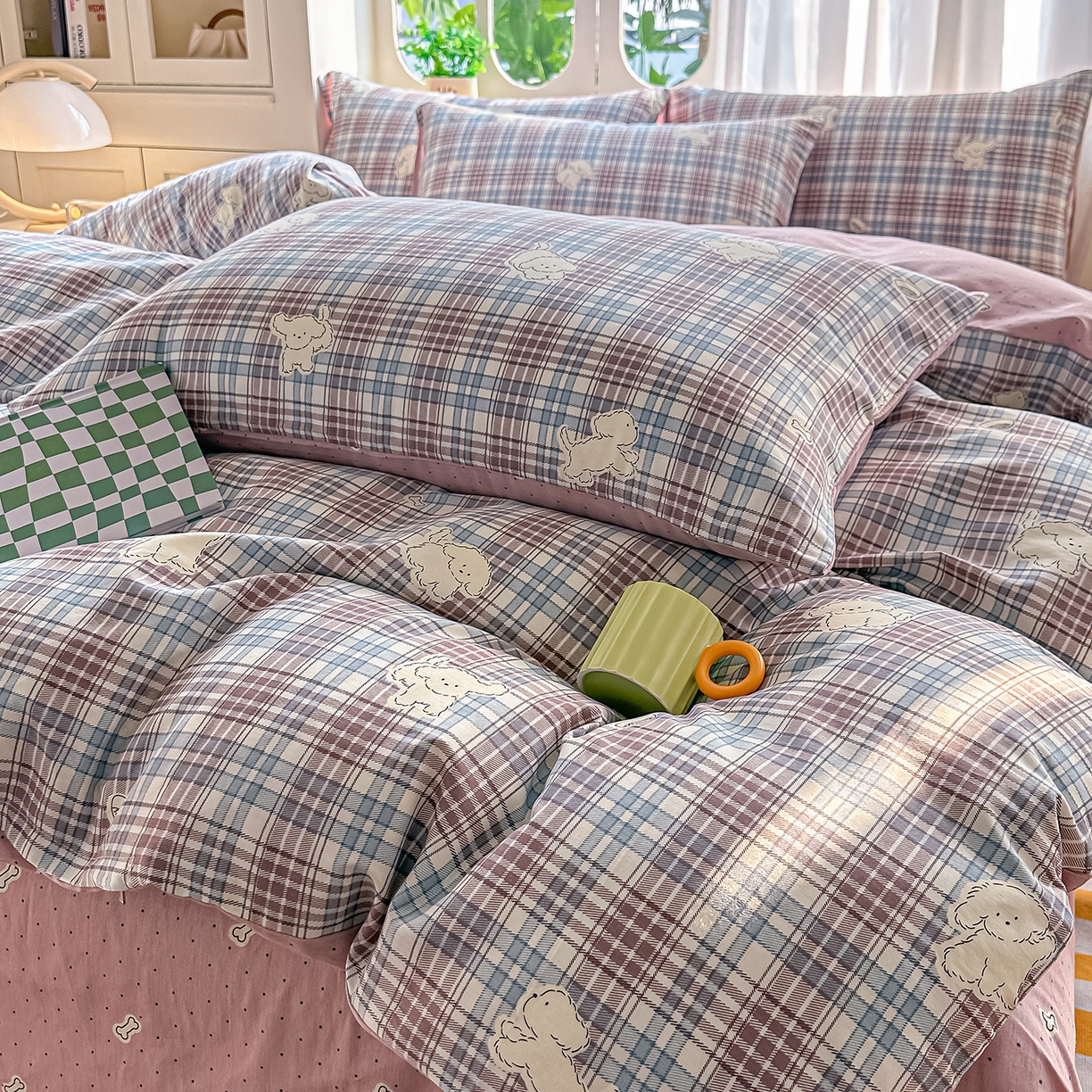 91家纺网 家纺一手货源 找家纺 颜选 2026新款全棉印花单被套 英伦狗