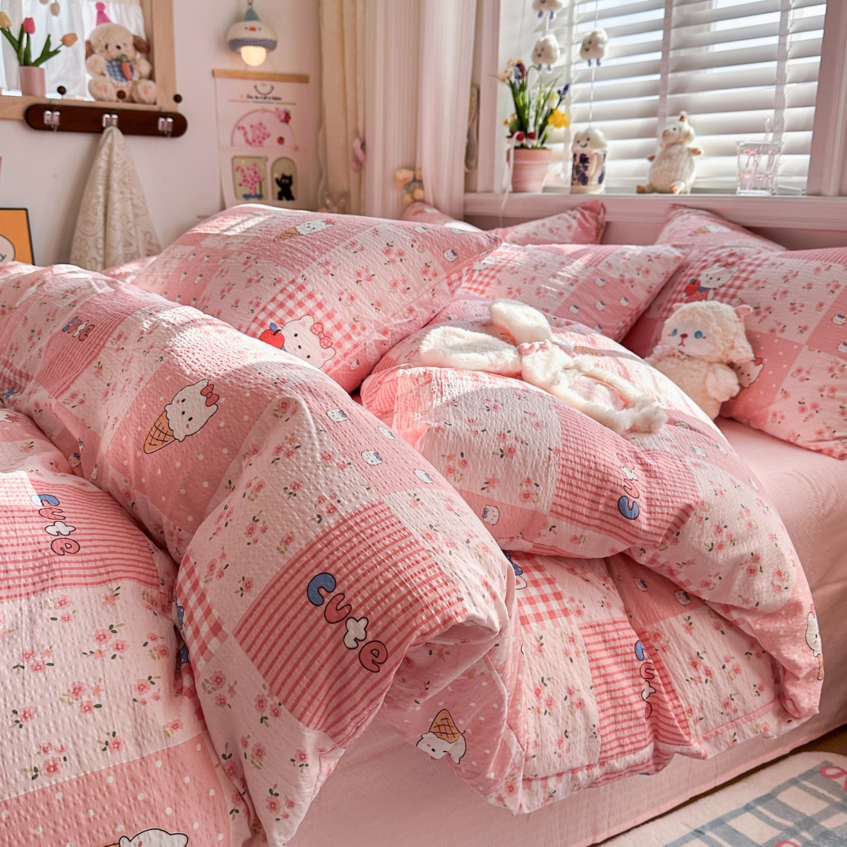 91家纺网 家纺一手货源 找家纺 （总）卡斯诺家纺馆 2026新款皱皱棉双层纱四件套（下载文件包含买家秀）