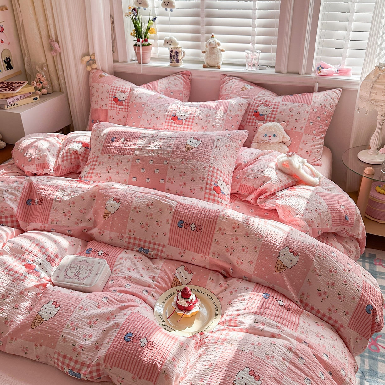 91家纺网 家纺一手货源 找家纺 （总）卡斯诺家纺馆 2026新款皱皱棉双层纱四件套（下载文件包含买家秀）