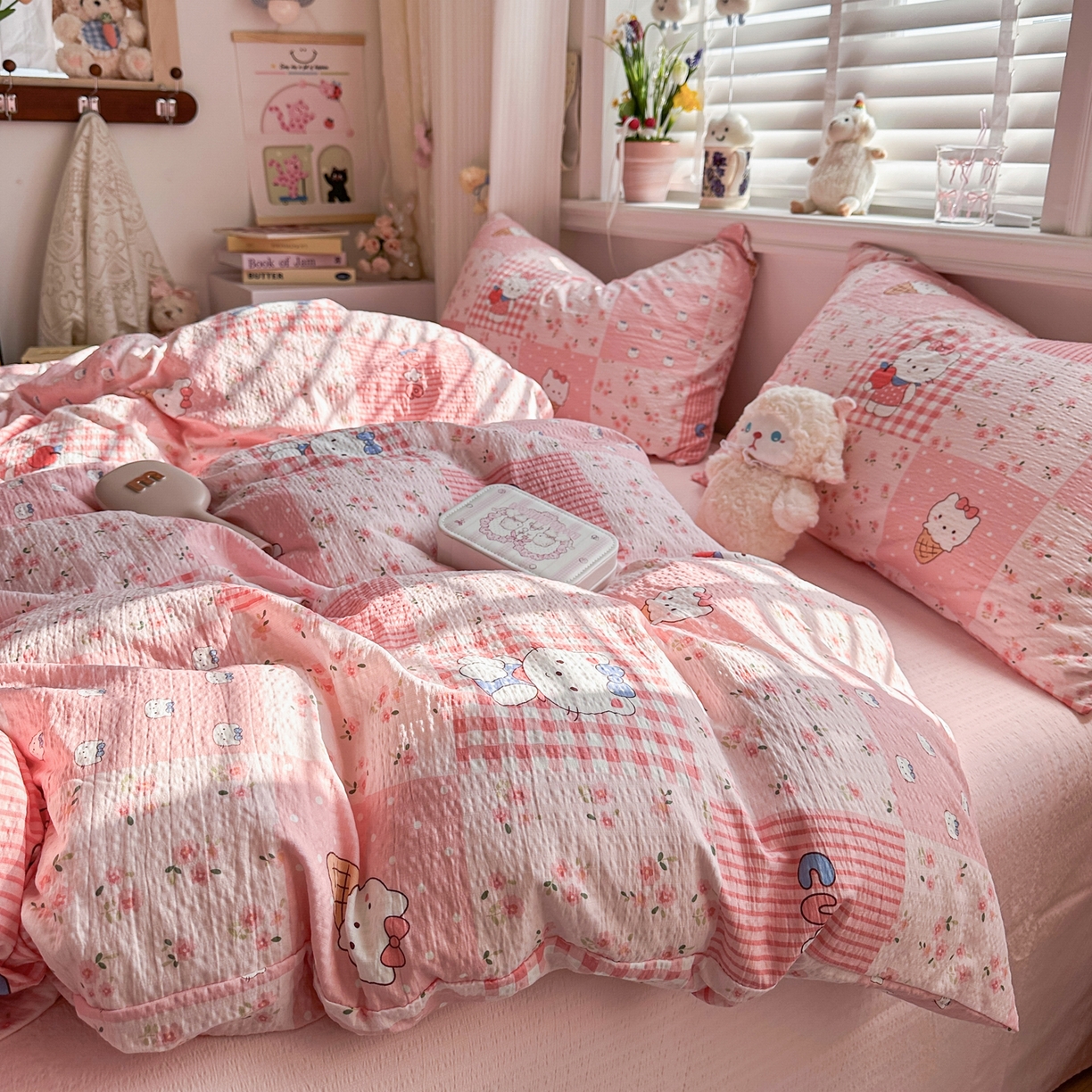 91家纺网 家纺一手货源 找家纺 （总）卡斯诺家纺馆 2026新款皱皱棉双层纱四件套（下载文件包含买家秀）