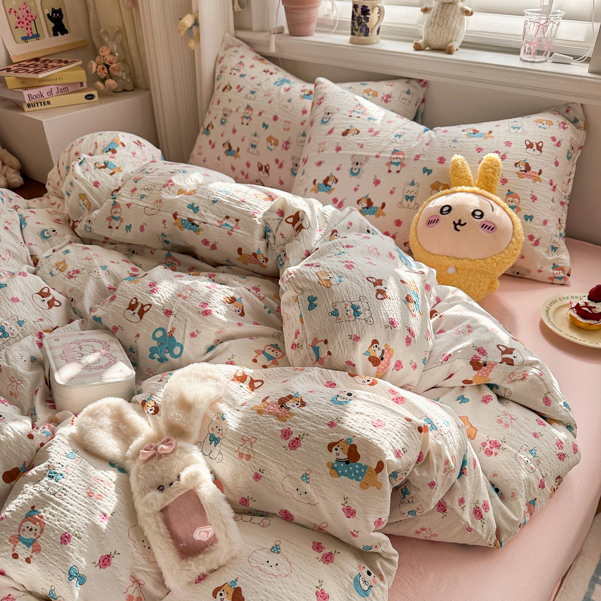 91家纺网 家纺一手货源 找家纺 （总）卡斯诺家纺馆 2026新款皱皱棉双层纱四件套（下载文件包含买家秀）