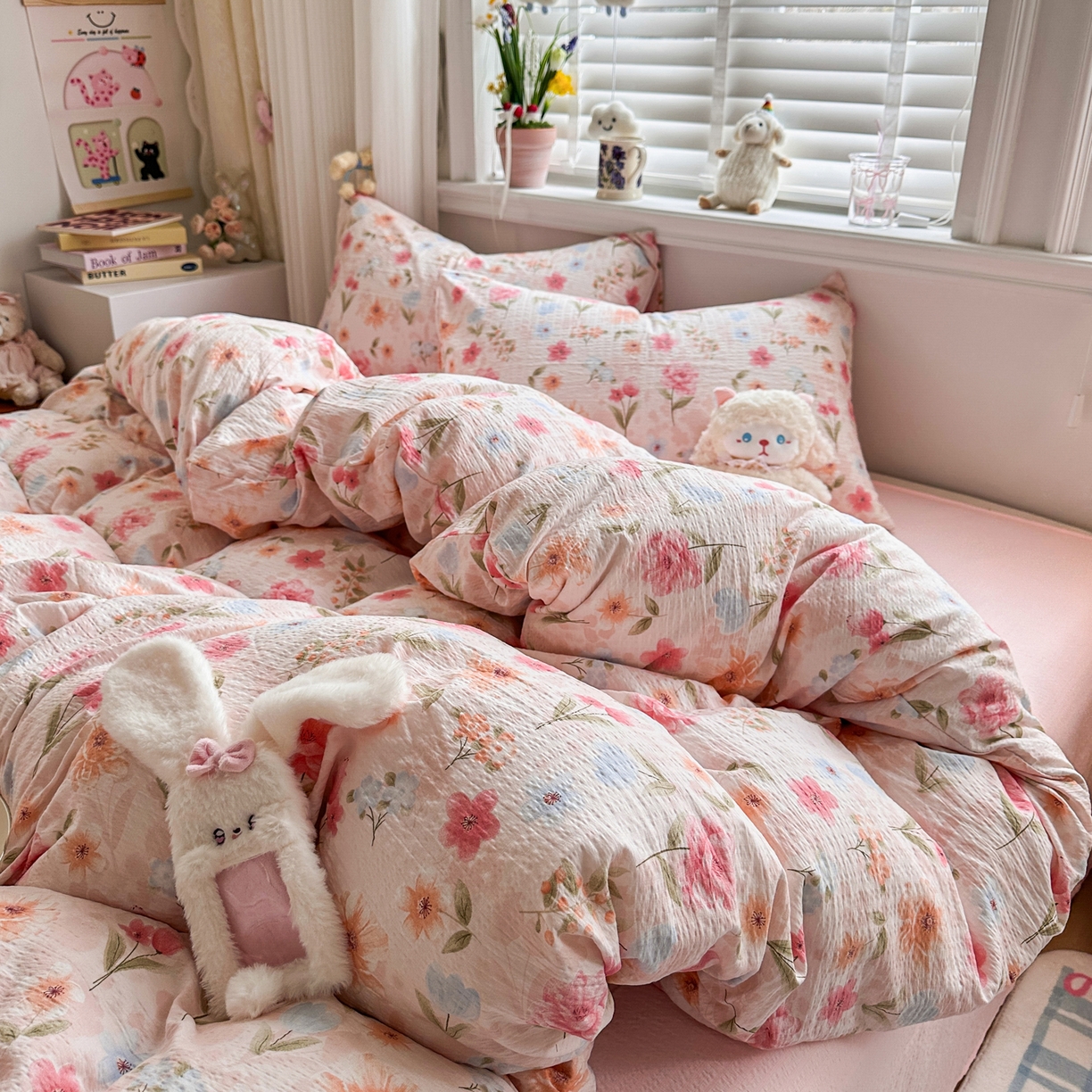 91家纺网 家纺一手货源 找家纺 （总）卡斯诺家纺馆 2026新款皱皱棉双层纱四件套（下载文件包含买家秀）