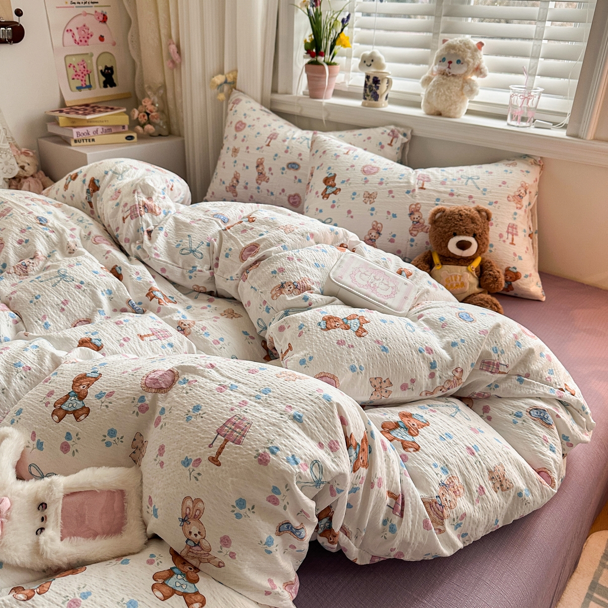 91家纺网 家纺一手货源 找家纺 （总）卡斯诺家纺馆 2026新款皱皱棉双层纱四件套（下载文件包含买家秀）