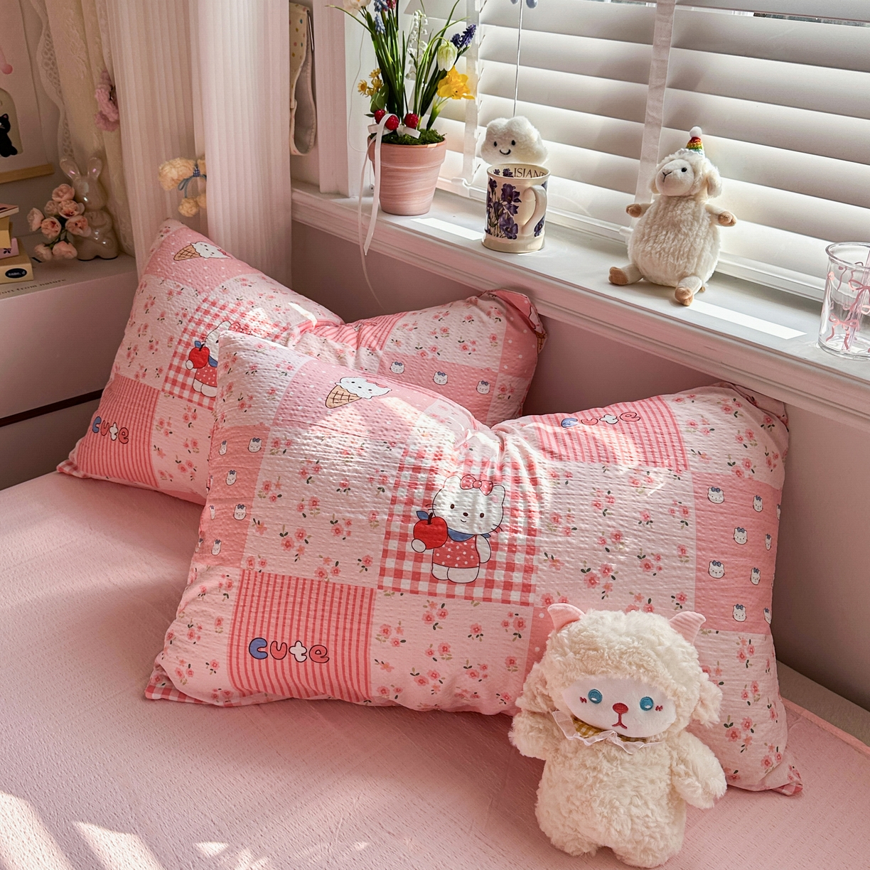 91家纺网 家纺一手货源 找家纺 卡斯诺家纺馆 2026新款皱皱棉双层纱四件套（下载文件包含买家秀） 花间喵语