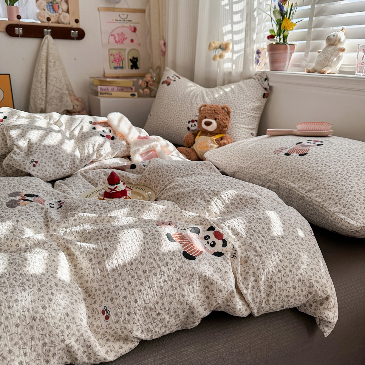 91家纺网 家纺一手货源 找家纺 卡斯诺家纺馆 2026新款皱皱棉双层纱四件套（下载文件包含买家秀） 静谧时光