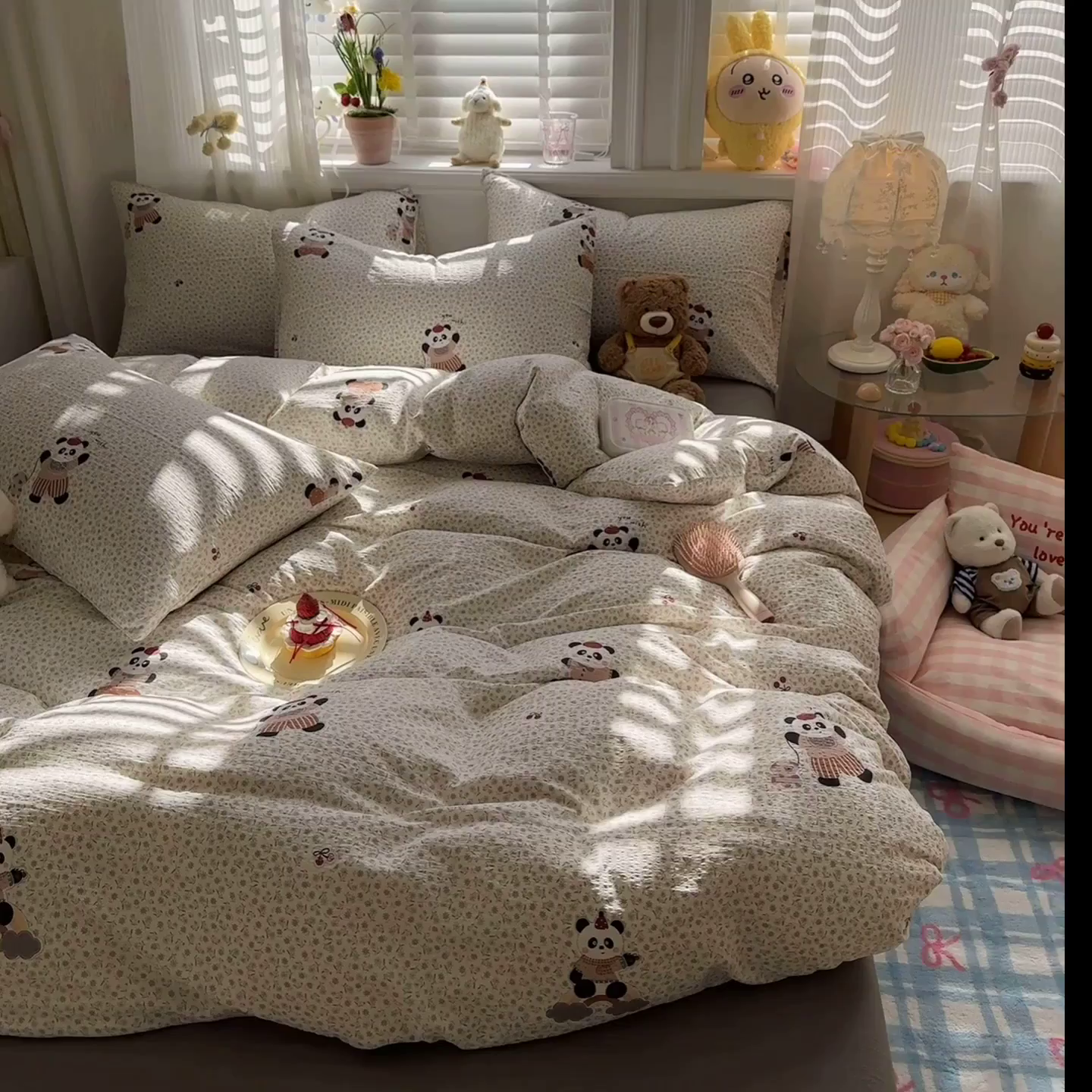 91家纺网 家纺一手货源 找家纺 卡斯诺家纺馆 2026新款皱皱棉双层纱四件套（下载文件包含买家秀） 静谧时光