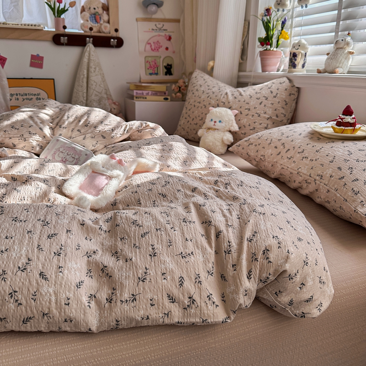 91家纺网 家纺一手货源 找家纺 卡斯诺家纺馆 2026新款皱皱棉双层纱四件套（下载文件包含买家秀） 莫奈雅致