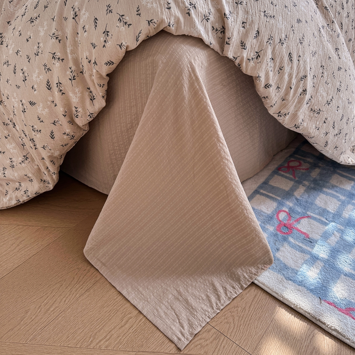 91家纺网 家纺一手货源 找家纺 卡斯诺家纺馆 2026新款皱皱棉双层纱四件套（下载文件包含买家秀） 莫奈雅致