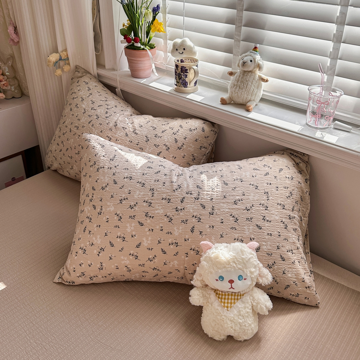 91家纺网 家纺一手货源 找家纺 卡斯诺家纺馆 2026新款皱皱棉双层纱四件套（下载文件包含买家秀） 莫奈雅致