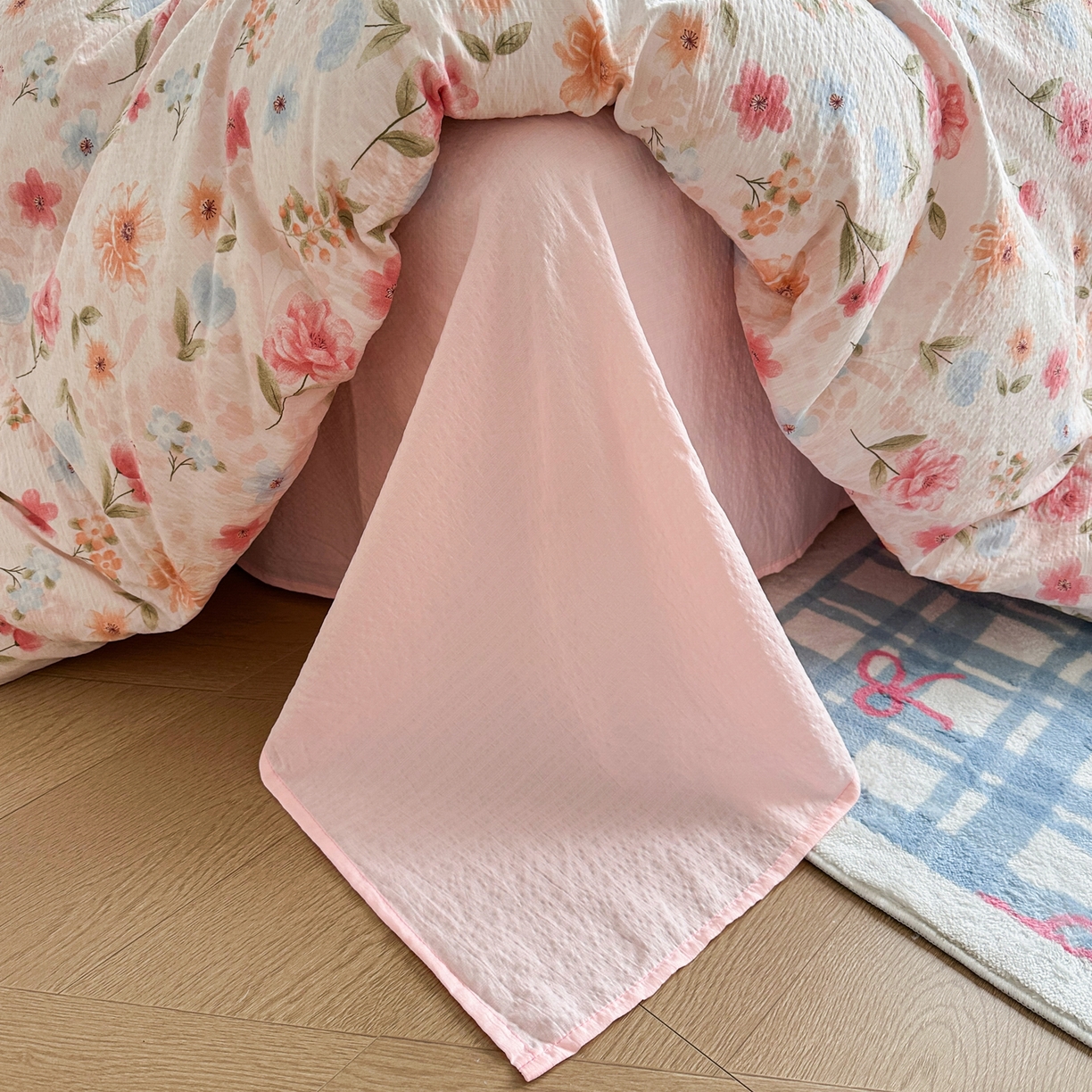 91家纺网 家纺一手货源 找家纺 卡斯诺家纺馆 2026新款皱皱棉双层纱四件套（下载文件包含买家秀） 温柔蜜语