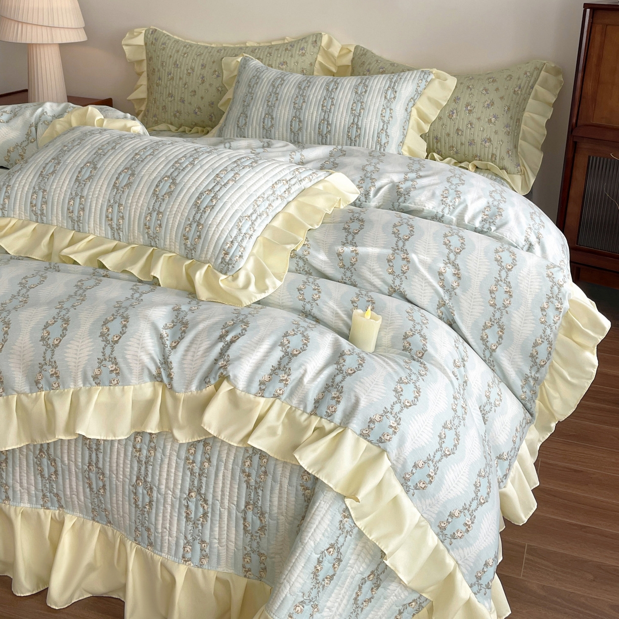 91家纺网 家纺一手货源 找家纺 （总）慕澄家纺 2026新款高克重仿棉碎花床盖四件套