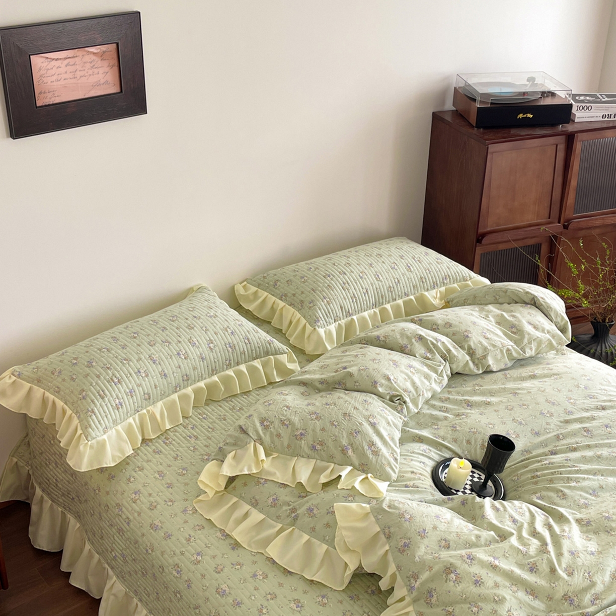 91家纺网 家纺一手货源 找家纺 慕澄家纺 2026新款高克重仿棉碎花床盖四件套 春来