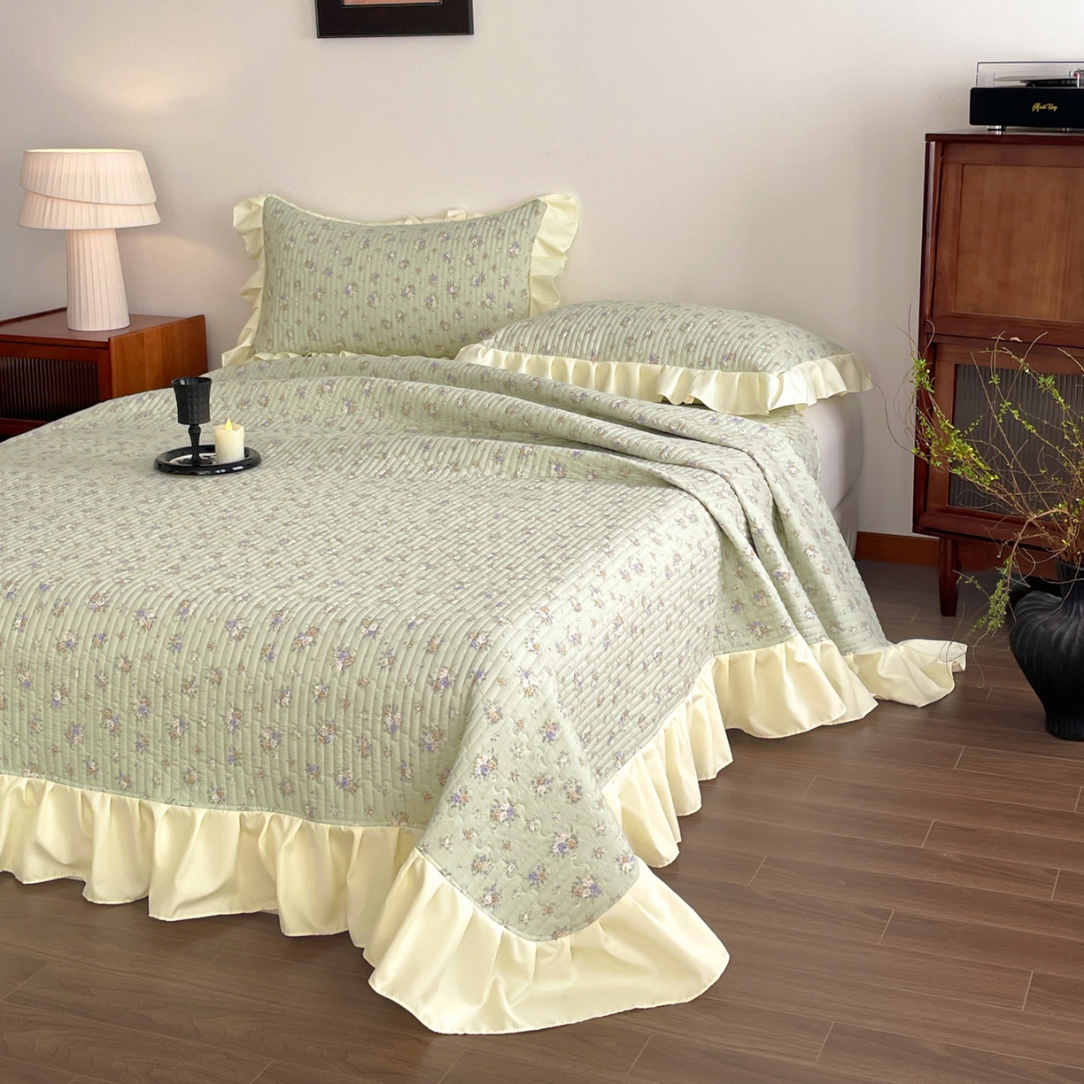 91家纺网 家纺一手货源 找家纺 慕澄家纺 2026新款高克重仿棉碎花床盖四件套 春来