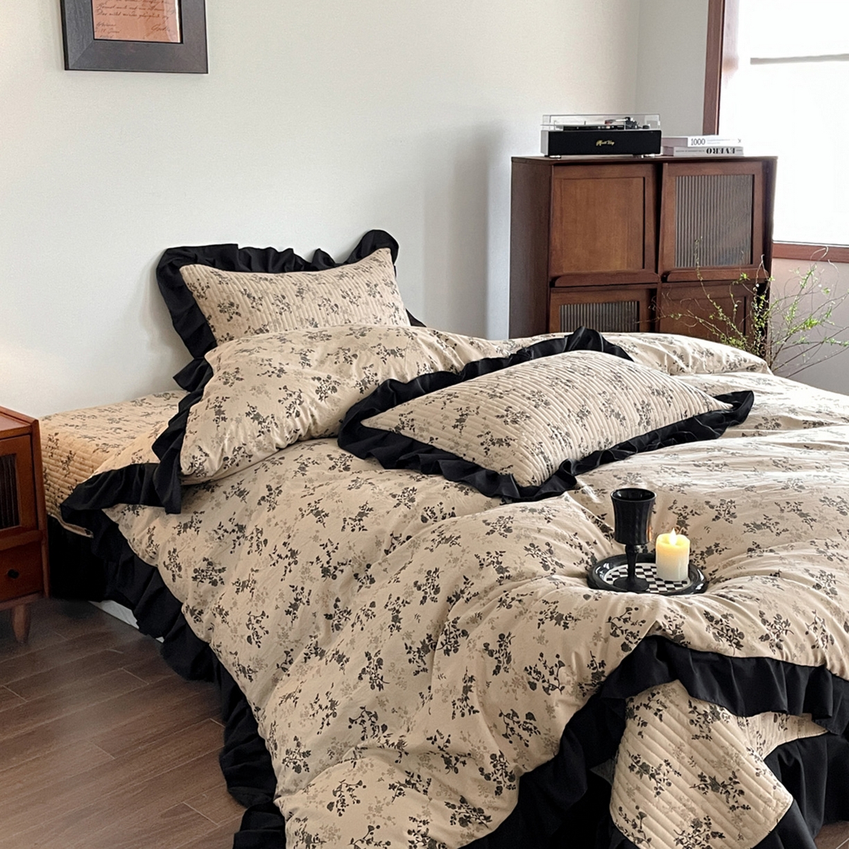 91家纺网 家纺一手货源 找家纺 慕澄家纺 2026新款高克重仿棉碎花床盖四件套 漫漫