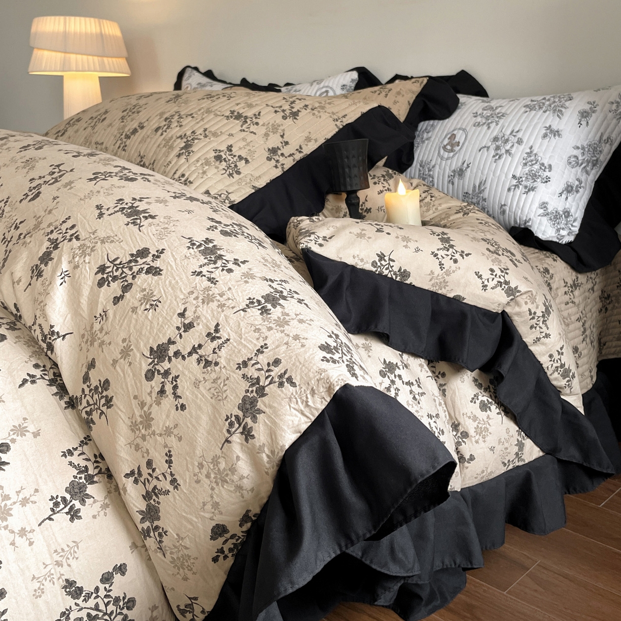 91家纺网 家纺一手货源 找家纺 慕澄家纺 2026新款高克重仿棉碎花床盖四件套 漫漫