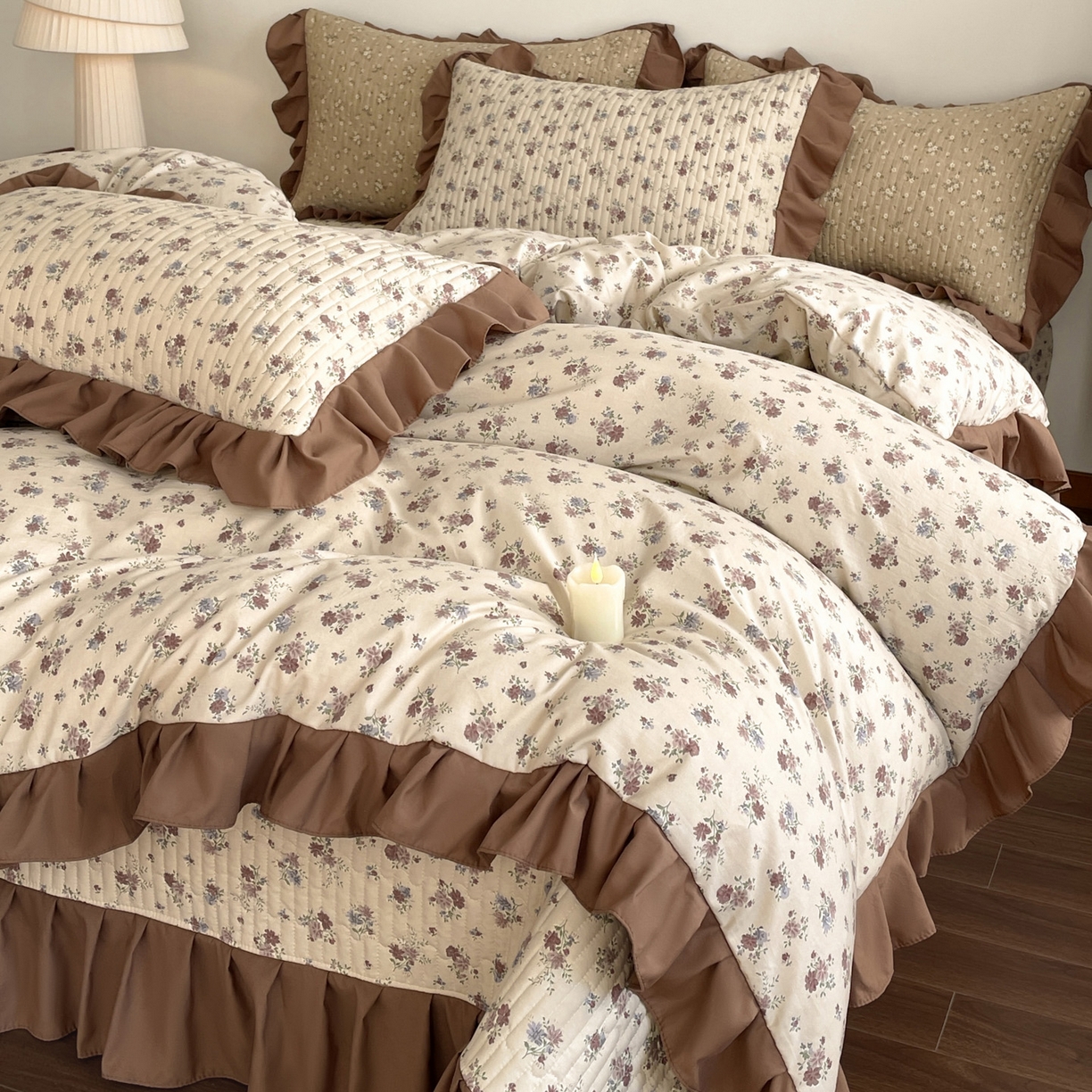 慕澄家纺 2026新款高克重仿棉碎花床盖四件套 绵绵