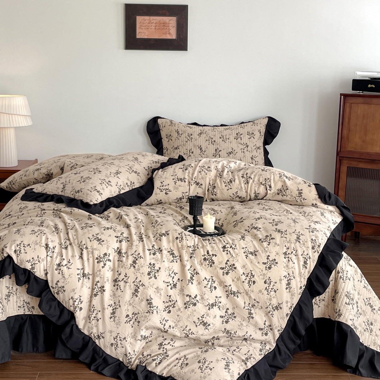 91家纺网 家纺一手货源 找家纺 慕澄家纺 2026新款高克重仿棉碎花床盖四件套 漫漫