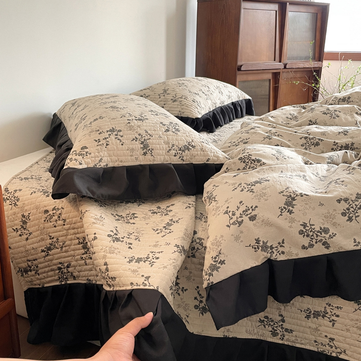 91家纺网 家纺一手货源 找家纺 慕澄家纺 2026新款高克重仿棉碎花床盖四件套 漫漫