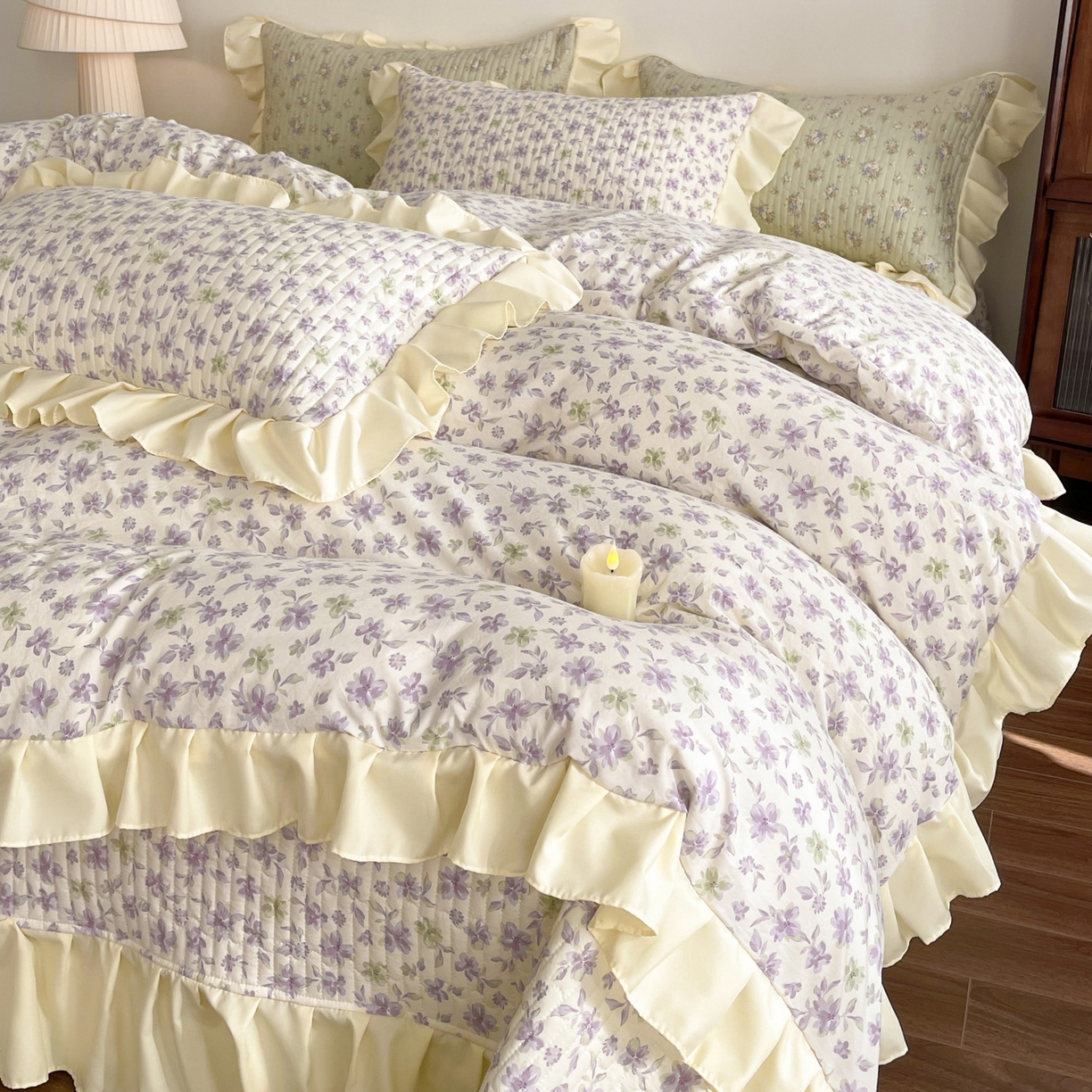 91家纺网 家纺一手货源 找家纺 （总）慕澄家纺 2026新款高克重仿棉碎花床盖四件套