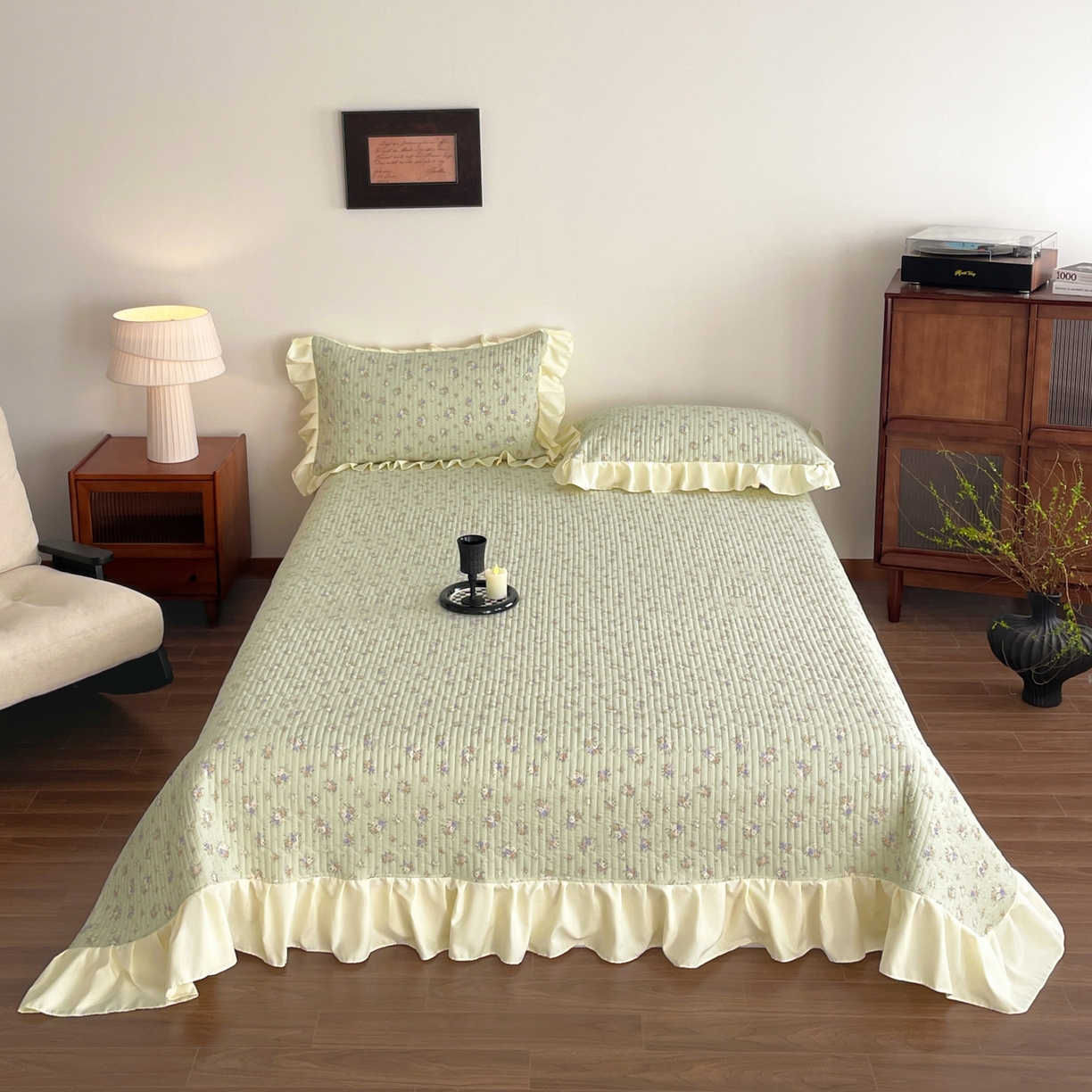 91家纺网 家纺一手货源 找家纺 慕澄家纺 2026新款高克重仿棉碎花床盖四件套 春来