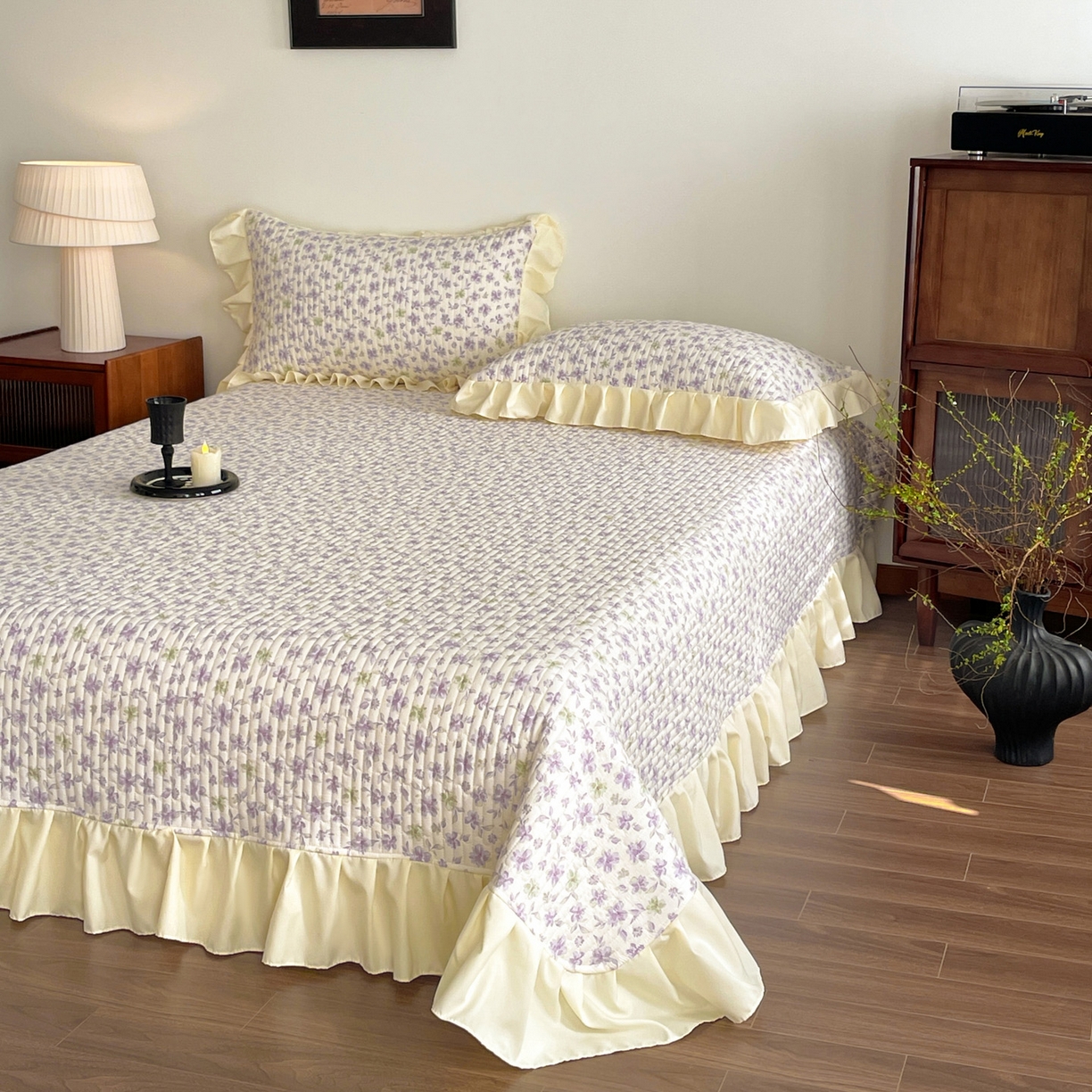 91家纺网 家纺一手货源 找家纺 慕澄家纺 2026新款高克重仿棉碎花床盖四件套 梦回