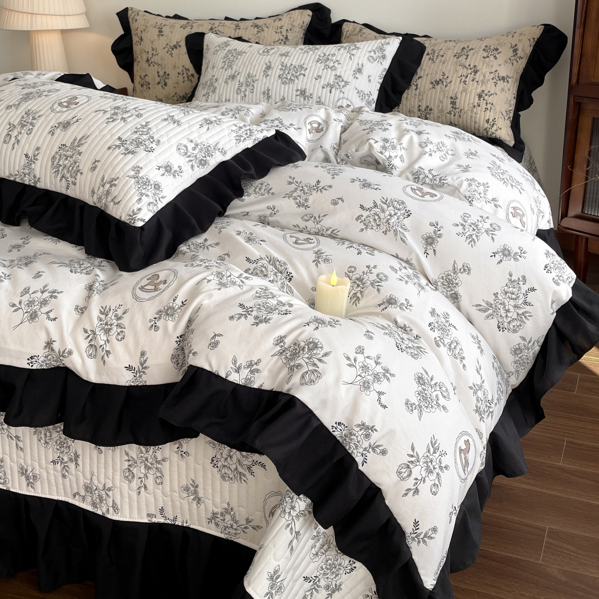 91家纺网 家纺一手货源 找家纺 （总）慕澄家纺 2026新款高克重仿棉碎花床盖四件套