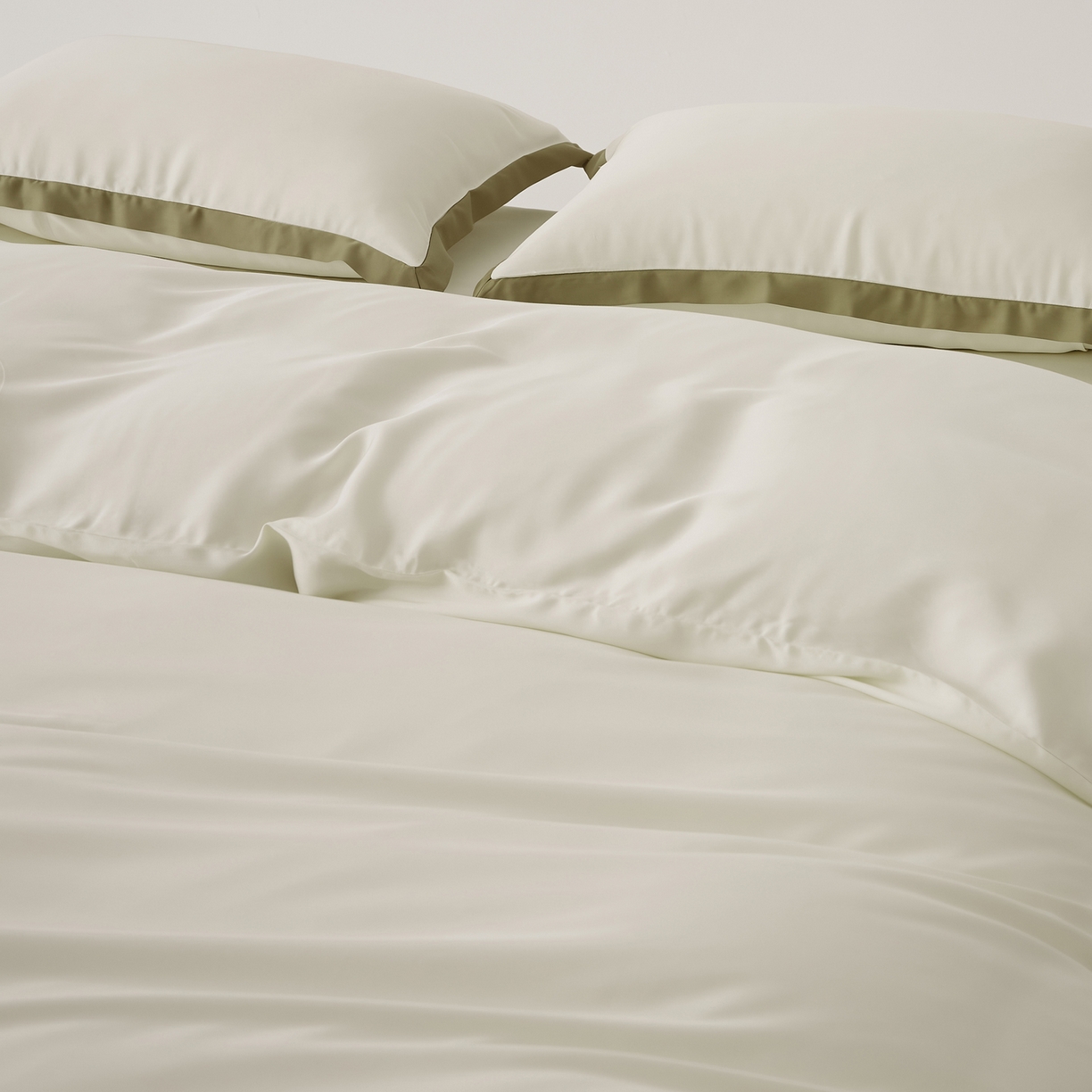 91家纺网 家纺一手货源 找家纺 EH家居 2026春夏新品天丝拼角四件套-南山系列 南山-清风白