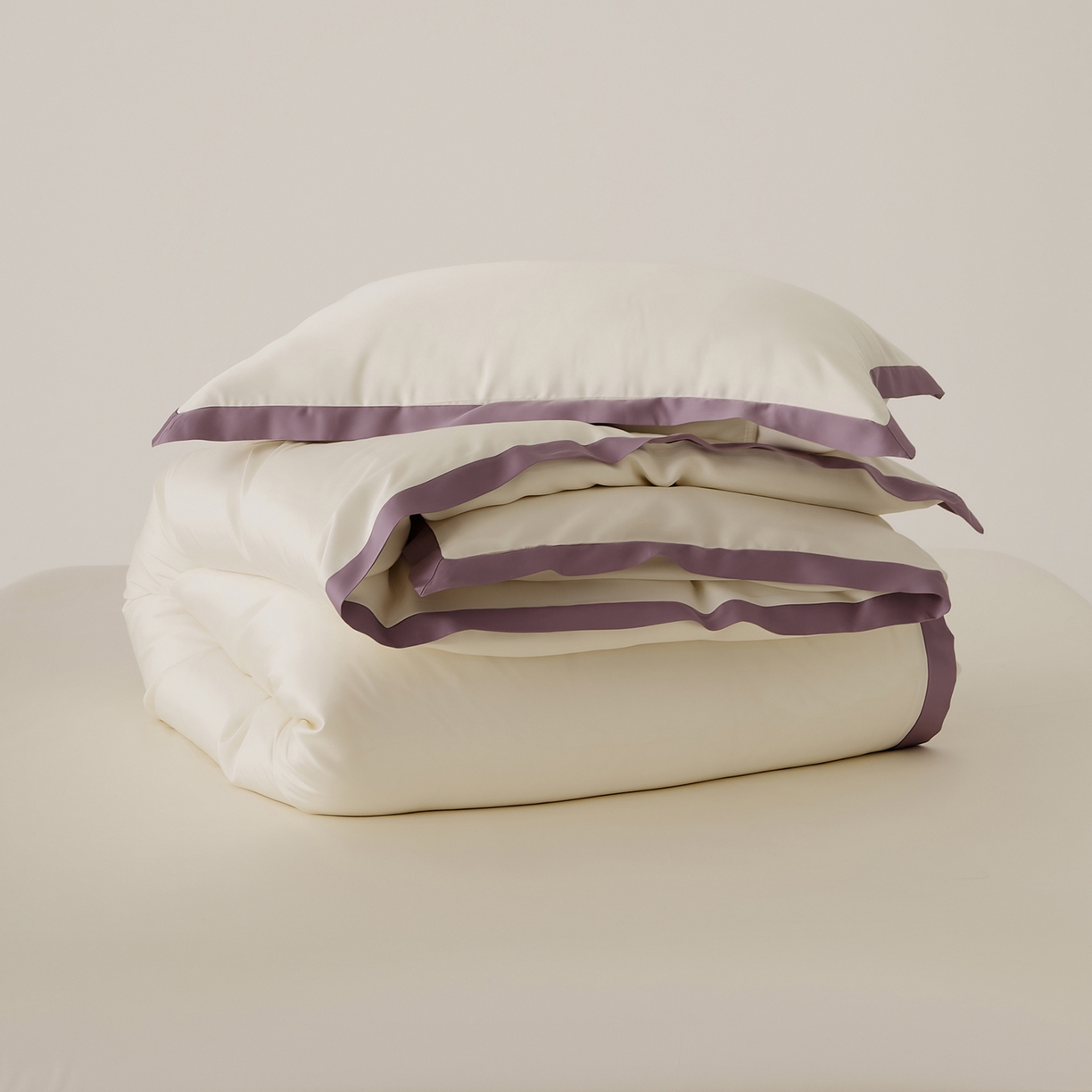 91家纺网 家纺一手货源 找家纺 EH家居 2026春夏新品天丝拼角四件套-南山系列 南山-邂逅白