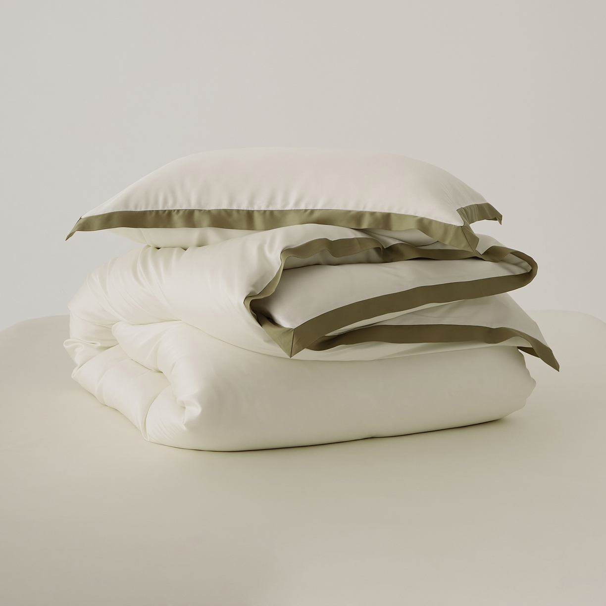 91家纺网 家纺一手货源 找家纺 EH家居 2026春夏新品天丝拼角四件套-南山系列 南山-清风白