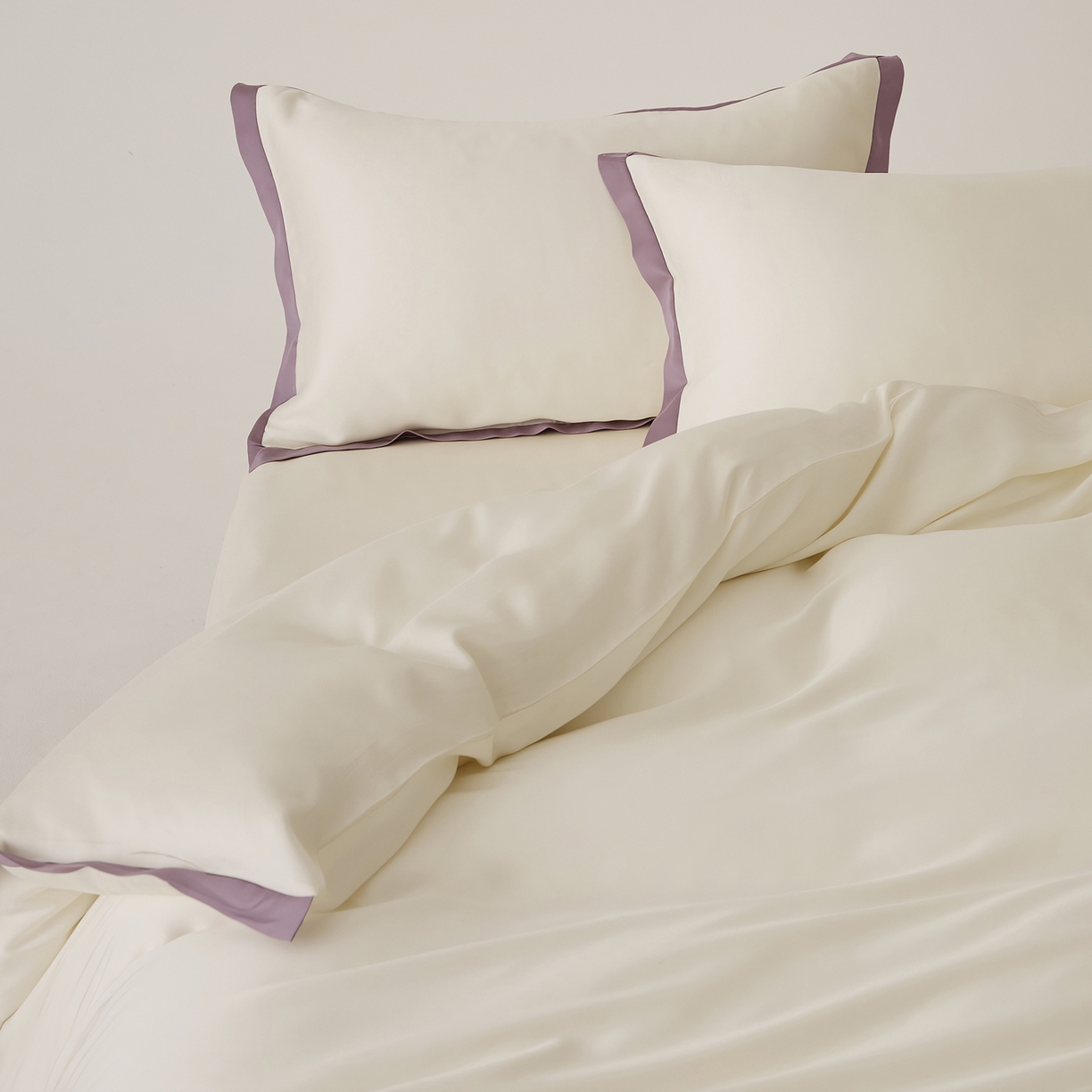 91家纺网 家纺一手货源 找家纺 EH家居 2026春夏新品天丝拼角四件套-南山系列 南山-邂逅白