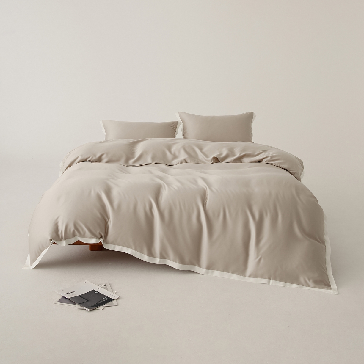 EH家居 2026春夏新品天丝拼角四件套-南山系列 南山-沉香灰