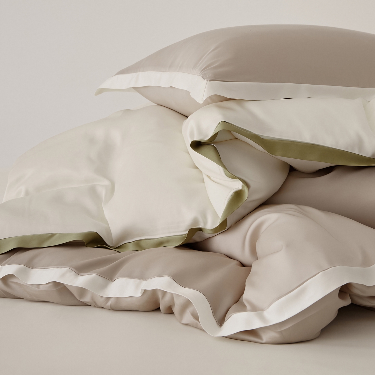 91家纺网 家纺一手货源 找家纺 EH家居 2026春夏新品天丝拼角四件套-南山系列 组合图