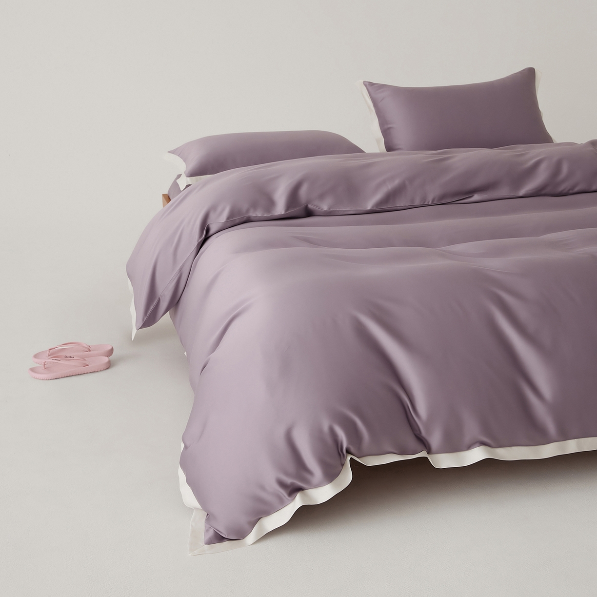 91家纺网 家纺一手货源 找家纺 EH家居 2026春夏新品天丝拼角四件套-南山系列 南山-贵气紫