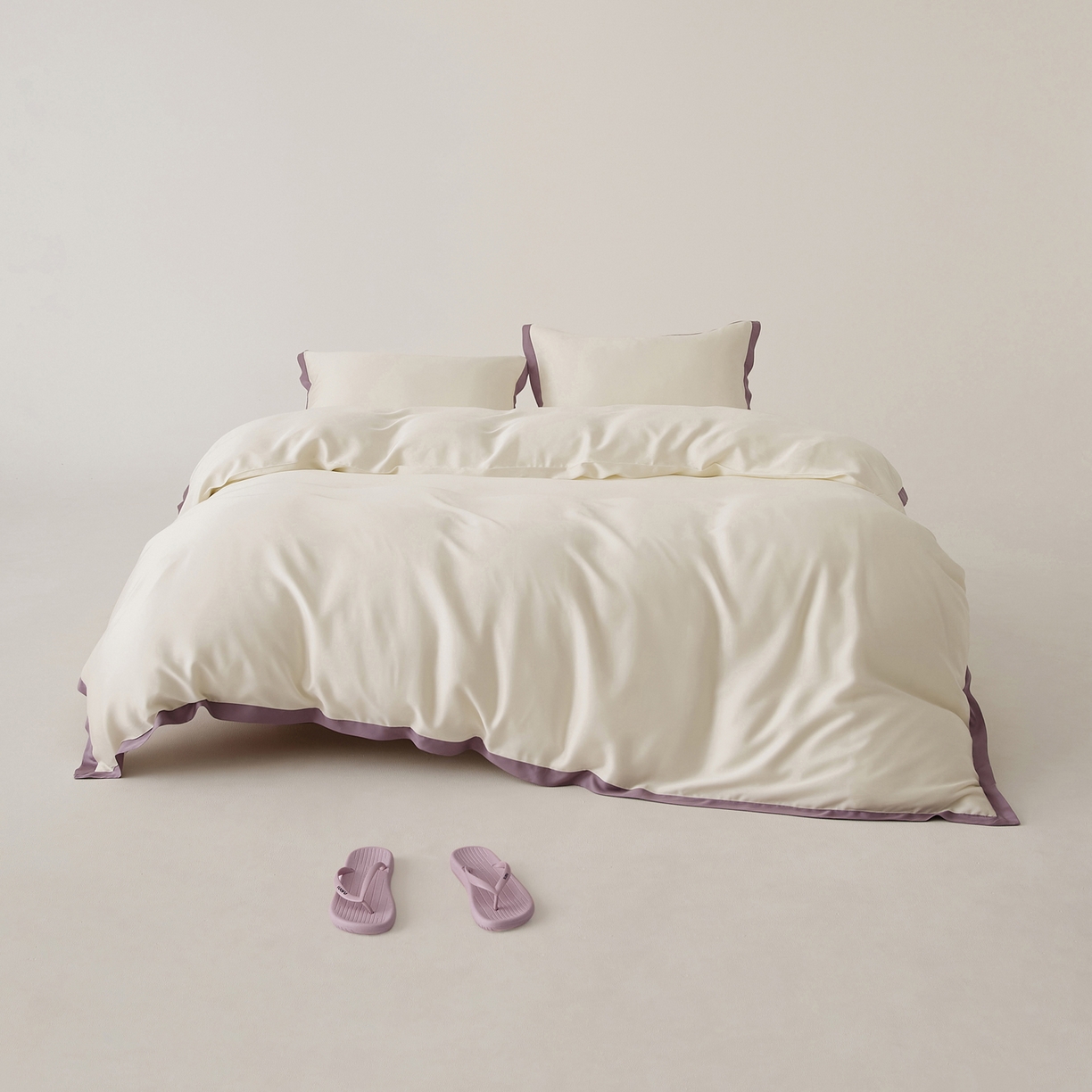 EH家居 2026春夏新品天丝拼角四件套-南山系列 南山-邂逅白