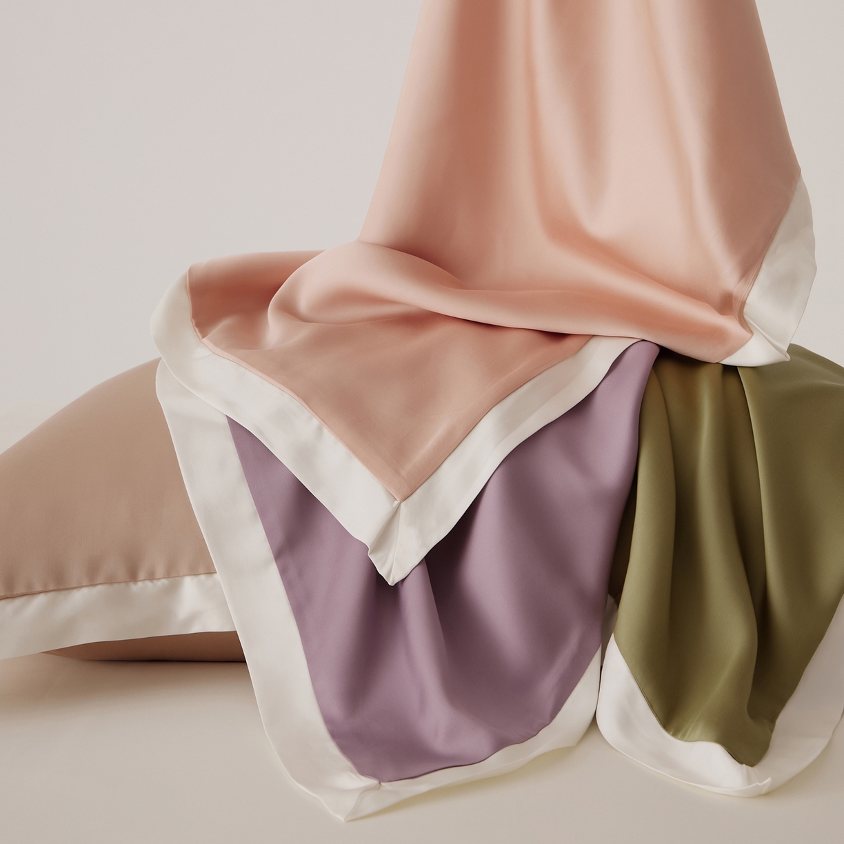 91家纺网 家纺一手货源 找家纺 EH家居 2026春夏新品天丝拼角四件套-南山系列 组合图