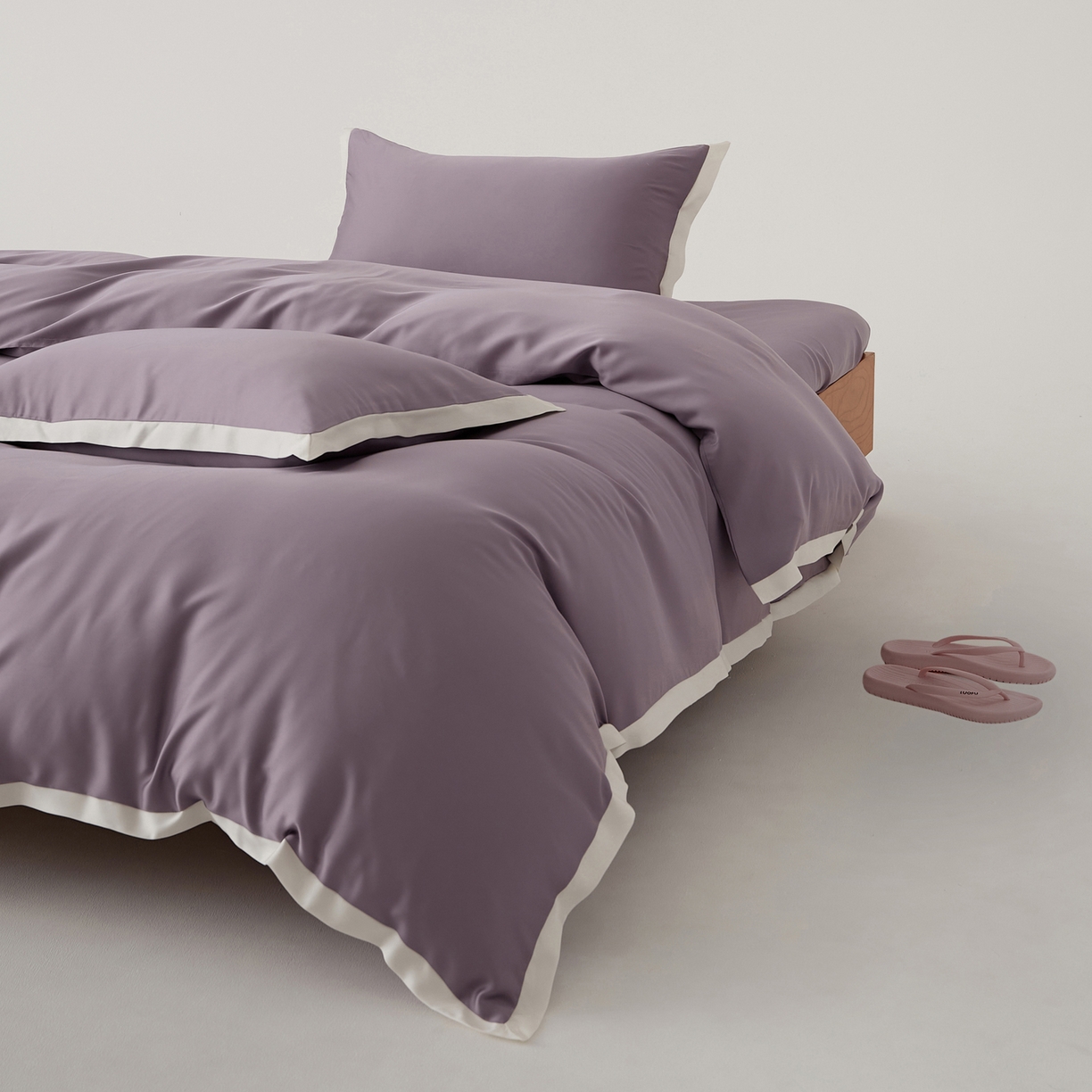 91家纺网 家纺一手货源 找家纺 EH家居 2026春夏新品天丝拼角四件套-南山系列 南山-贵气紫