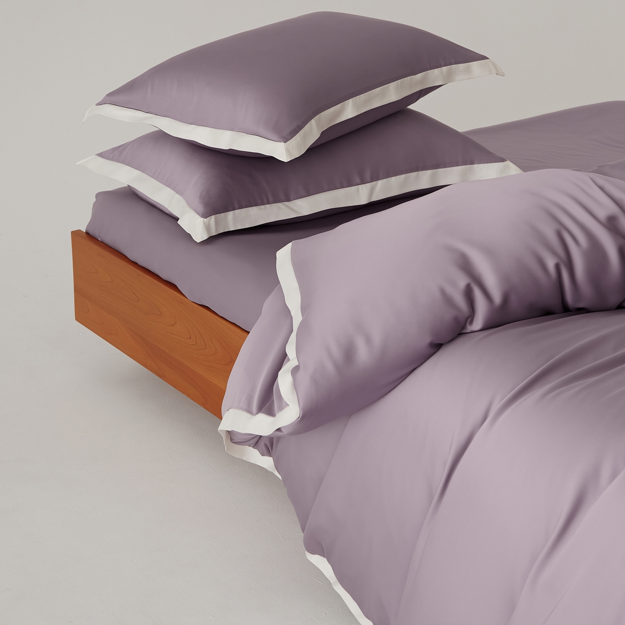 91家纺网 家纺一手货源 找家纺 EH家居 2026春夏新品天丝拼角四件套-南山系列 南山-贵气紫