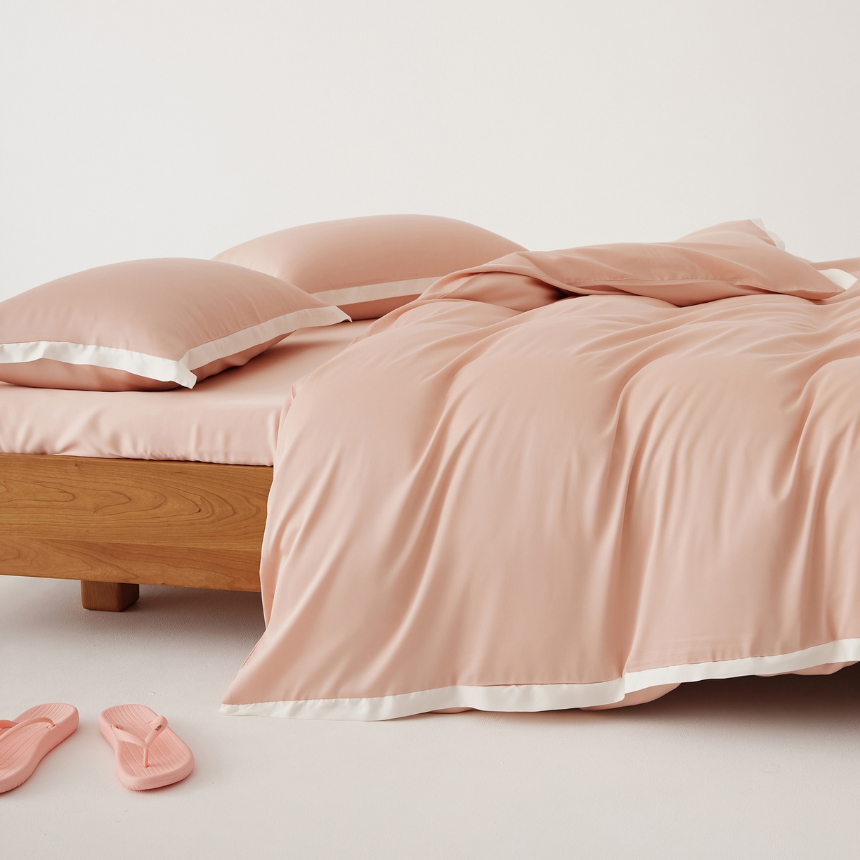 91家纺网 家纺一手货源 找家纺 EH家居 2026春夏新品天丝拼角四件套-南山系列 南山-迷人粉