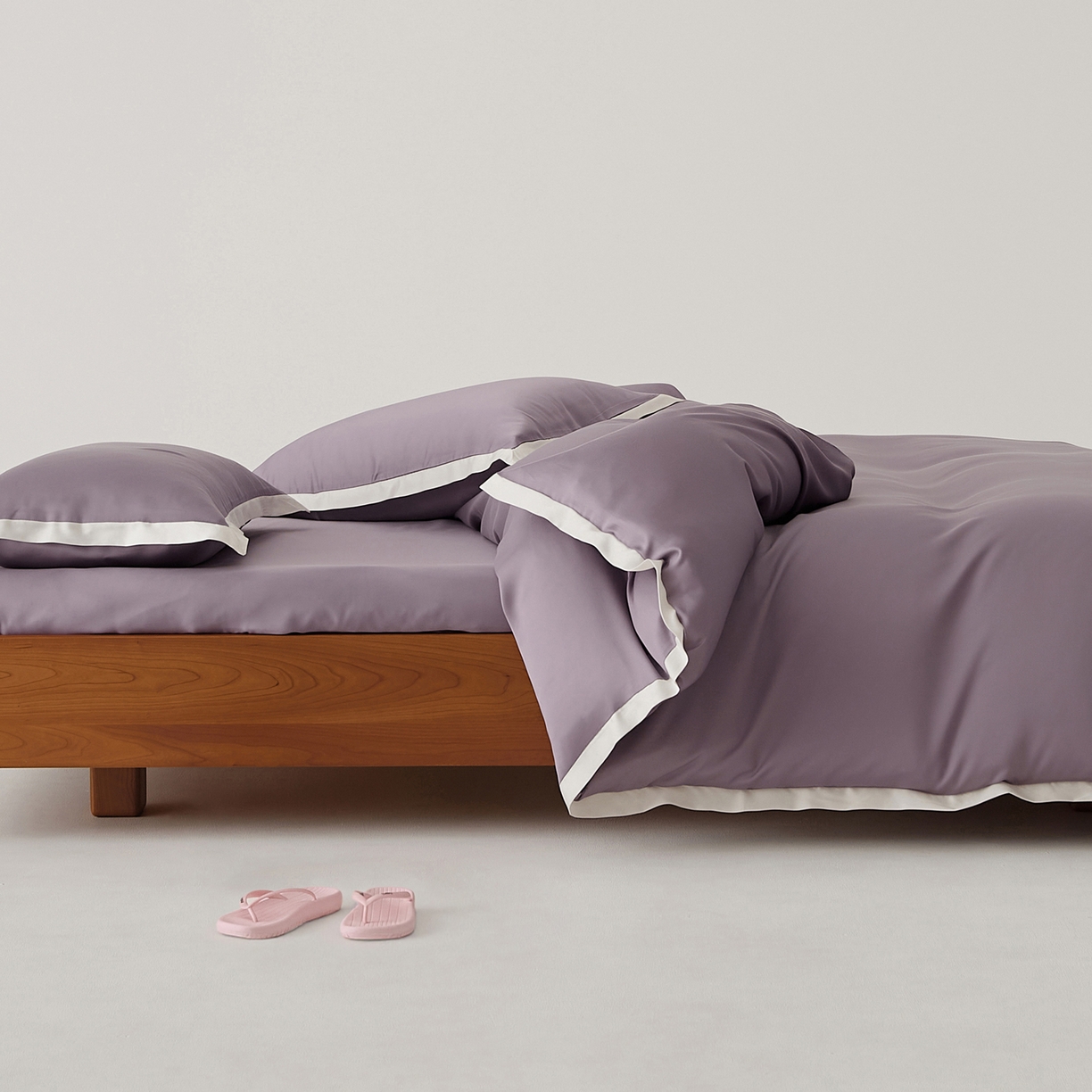 91家纺网 家纺一手货源 找家纺 EH家居 2026春夏新品天丝拼角四件套-南山系列 南山-贵气紫