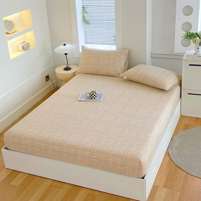 91家纺网 家纺一手货源 找家纺 爱彼家纺 2026新升级细沙卡通印花老粗布床笠直播热门款春夏热款系列一 老粗布床笠-明沙