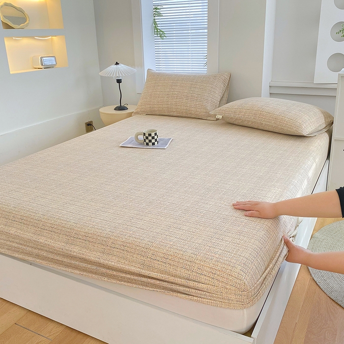 91家纺网 家纺一手货源 找家纺 爱彼家纺 2026新升级细沙卡通印花老粗布床笠直播热门款春夏热款系列一 老粗布床笠-明沙