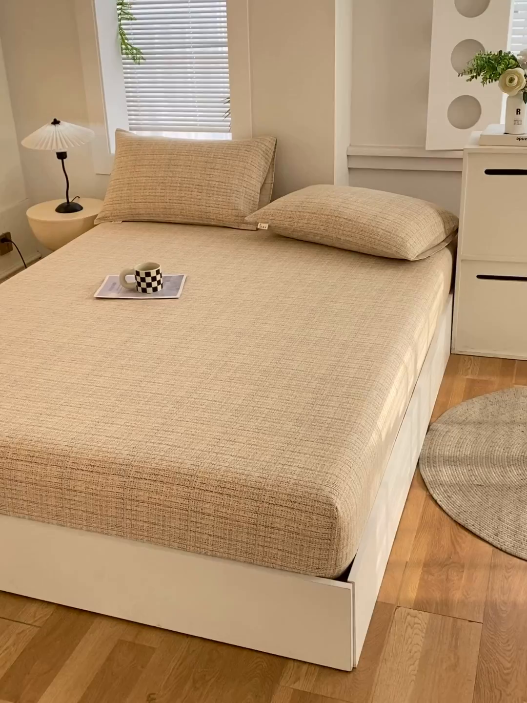 91家纺网 家纺一手货源 找家纺 爱彼家纺 2026新升级细沙卡通印花老粗布床笠直播热门款春夏热款系列一 老粗布床笠-明沙