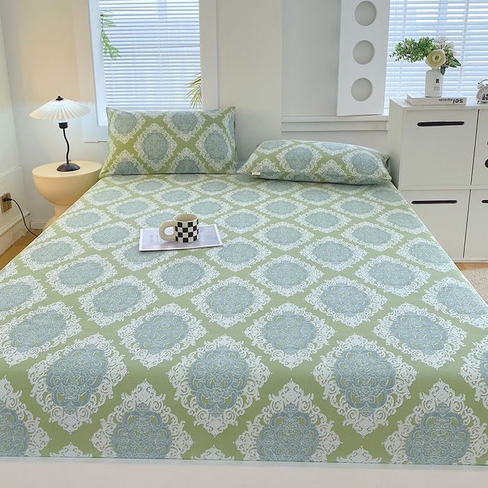 91家纺网 家纺一手货源 找家纺 爱彼家纺 2026新升级细沙卡通印花老粗布床笠直播热门款春夏热款系列一 老粗布床笠-欧式灰