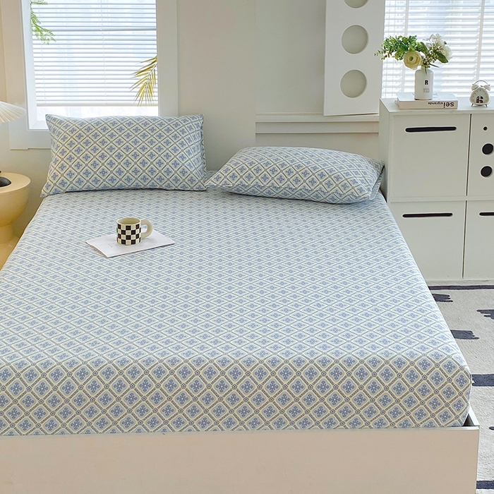 91家纺网 家纺一手货源 找家纺 爱彼家纺 2026新升级细沙卡通印花老粗布床笠直播热门款春夏热款系列一 老粗布床笠-星格