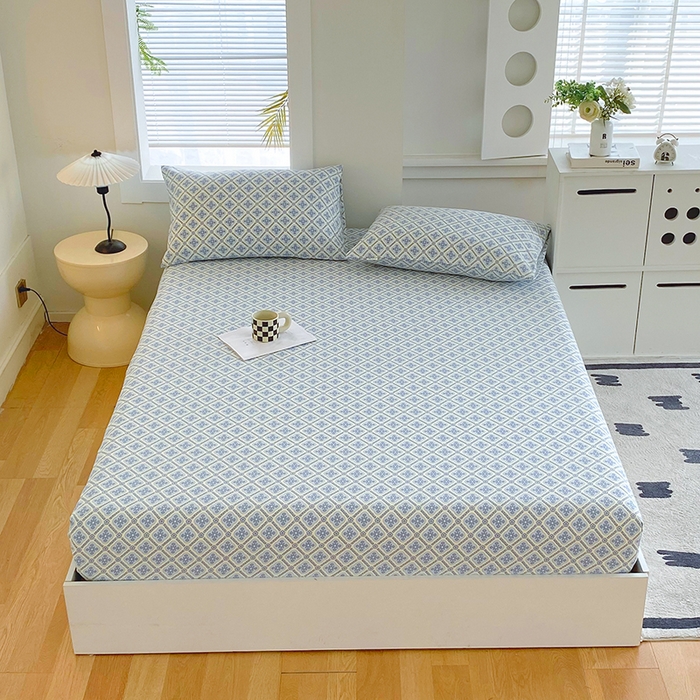 91家纺网 家纺一手货源 找家纺 爱彼家纺 2026新升级细沙卡通印花老粗布床笠直播热门款春夏热款系列一 老粗布床笠-星格