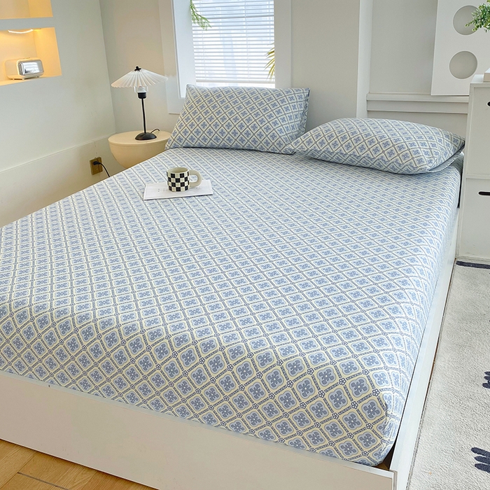 91家纺网 家纺一手货源 找家纺 爱彼家纺 2026新升级细沙卡通印花老粗布床笠直播热门款春夏热款系列一 老粗布床笠-星格