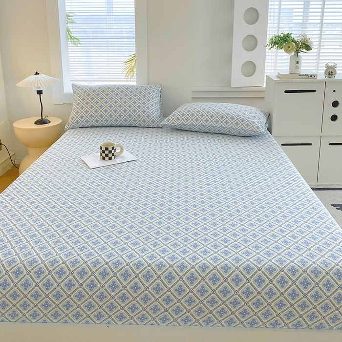 91家纺网 家纺一手货源 找家纺 爱彼家纺 2026新升级细沙卡通印花老粗布床笠直播热门款春夏热款系列一 老粗布床笠-星格