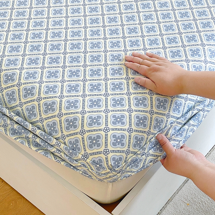 91家纺网 家纺一手货源 找家纺 爱彼家纺 2026新升级细沙卡通印花老粗布床笠直播热门款春夏热款系列一 老粗布床笠-星格