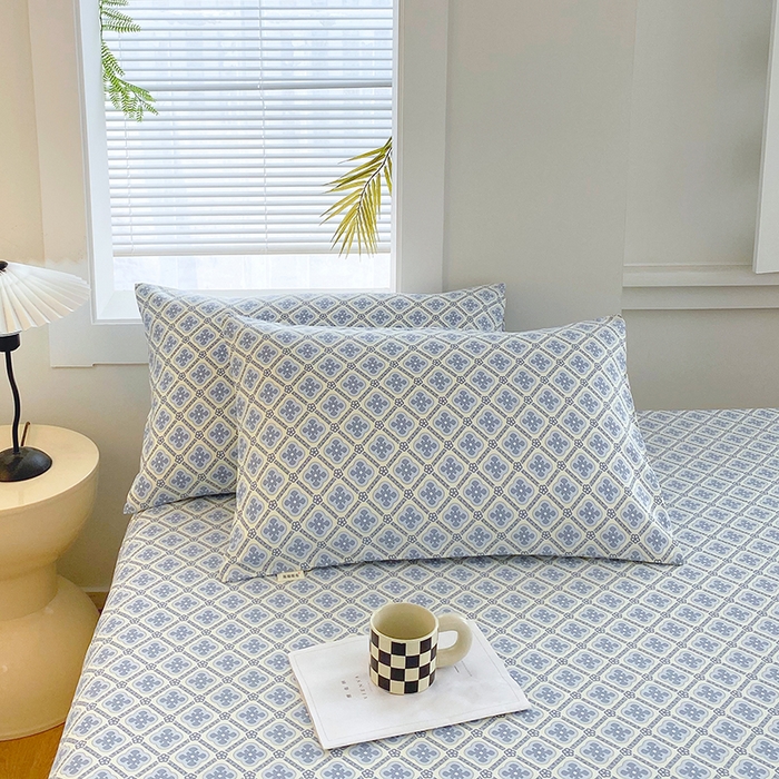 91家纺网 家纺一手货源 找家纺 爱彼家纺 2026新升级细沙卡通印花老粗布床笠直播热门款春夏热款系列一 老粗布床笠-星格